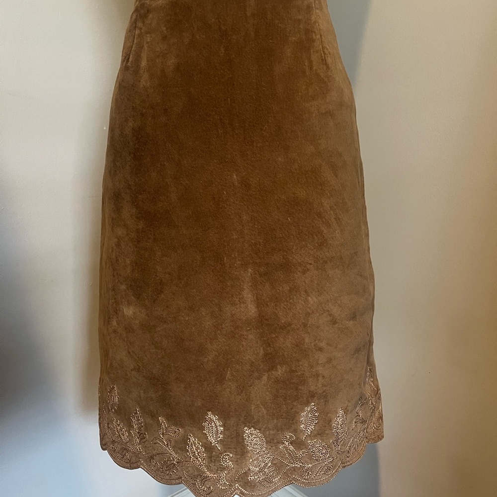 Lord & Taylor Brown Embellished A-Line Skirt Cocktail